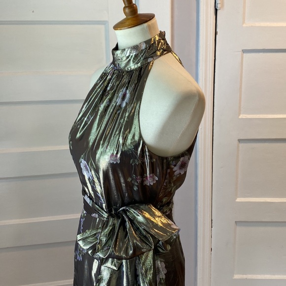 ML Monique Lhuillier Silk Blend Metallic Dress, Size 4 - Picture 11 of 17